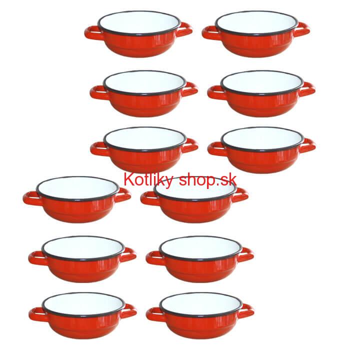 Súprava smaltovaných selských misiek 14 cm 12 ks