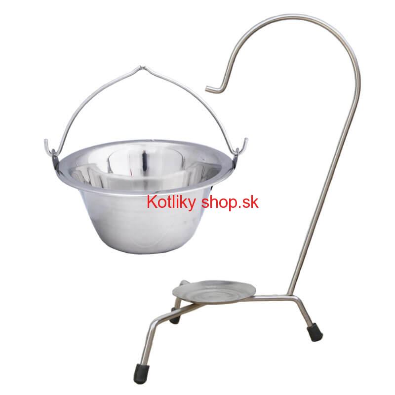 Servírovací kotlík na guláš nerezový 0,8 l + stojan