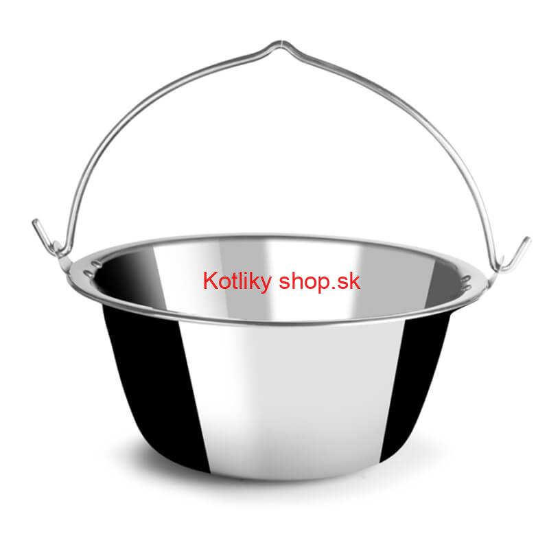 Nerezový kotlík 20 L (1,2 mm) + Nerezová kotlina 42 INOX + vareška + misky 12 ks