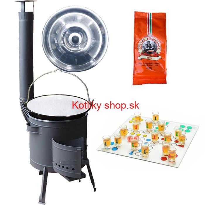 Smaltovaný kotlík 20 L (1,2 mm) + korenie + človeče pi už + nízka žiaruvzdorná kotlina 42 PLUS 600