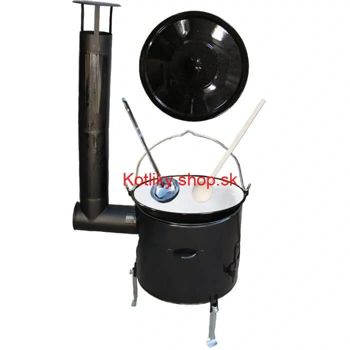 Smaltovaný kotlík 13 L (1,2 mm) + smaltovaná kotlina 36 cm + vareška a naberačka Easy party