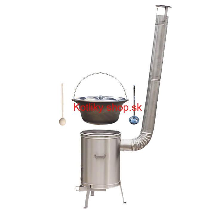 Liatinový kotlík bez povrchovej úpravy 10,8 L + Nerezová kotlina 33 LUX