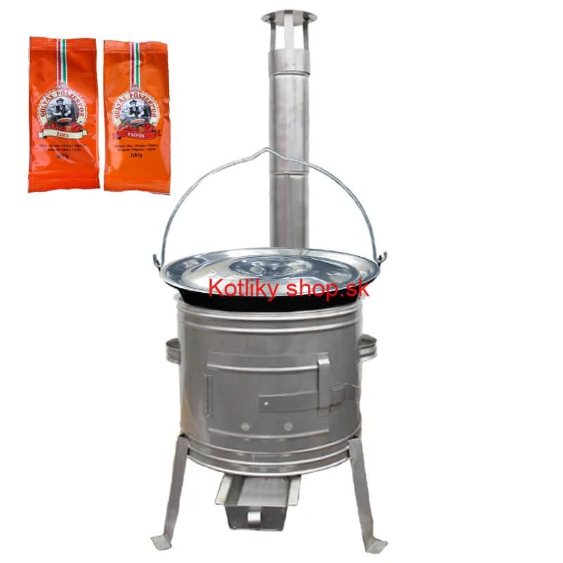 Smaltovaný kotlík 25 L + Nerezová kotlina 42 INOX + paprikové korenie na guláš - MIX 100 g