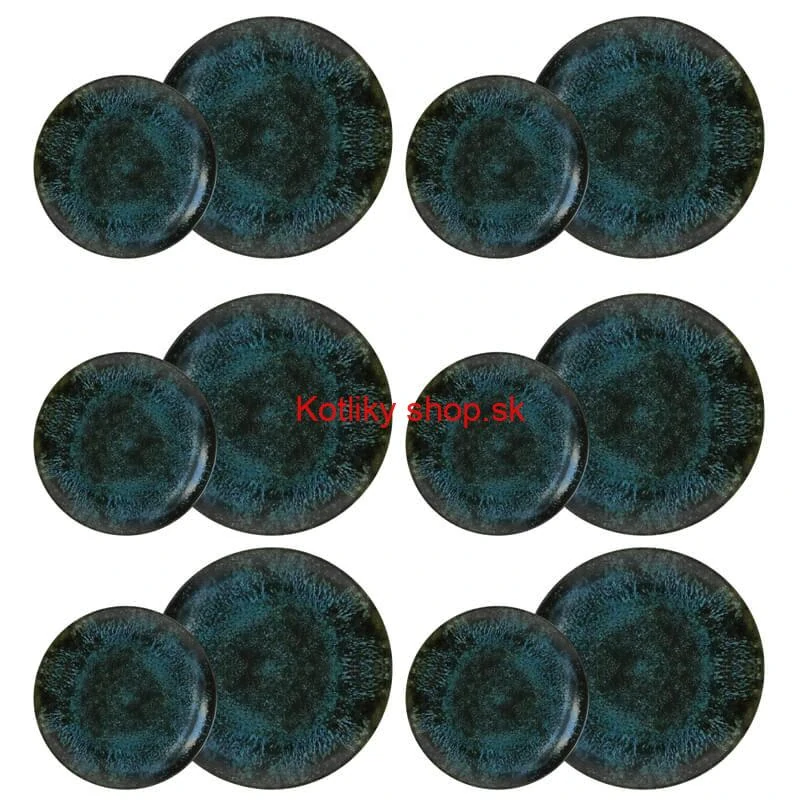 Súprava keramických tanierov 18 ks BLACK