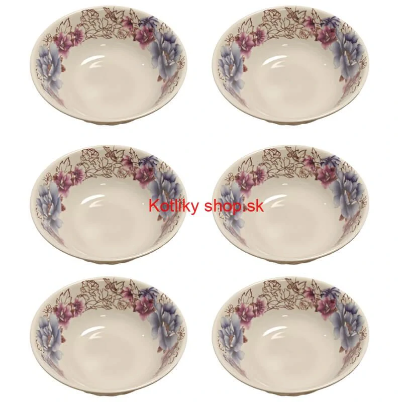 Plastová miska s kvetinovým vzorom (750 ml) – teraz v sade 6 kusov!