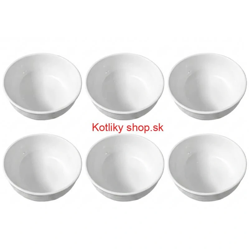 Set 6 ks: Prémiové biele misky s kamennou štruktúrou (750 ml)
