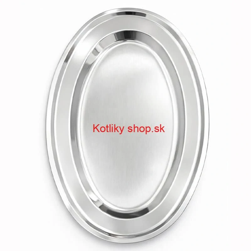 Nerezový oválny podnos (30,5cm) – Odolná servírovacia tácka na mäso aj koláče
