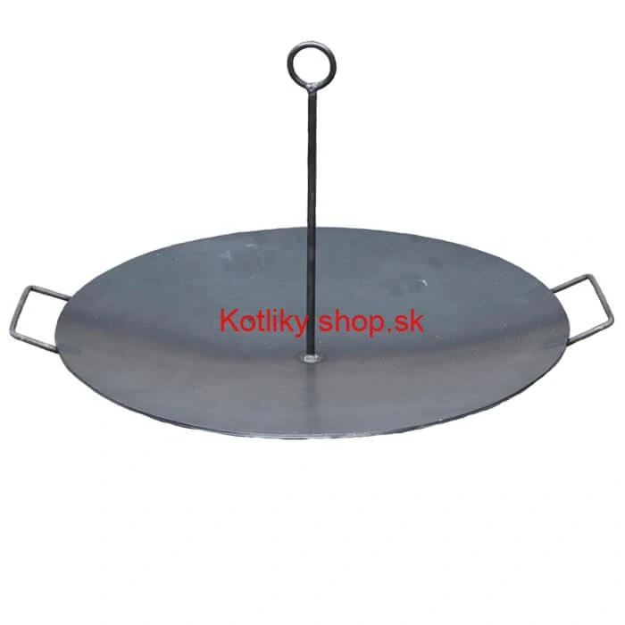 Grilovacia súprava CLASSIC STEEL PRO: Trojnožka 1,2 m s kladkou + Železná panvica 49 cm