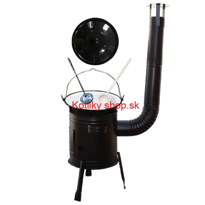 Smaltovaný kotlík 25 L (1,2 mm) + kovová kotlina 42 CLASSIC (KOV) + vareška a naberačka Easy party