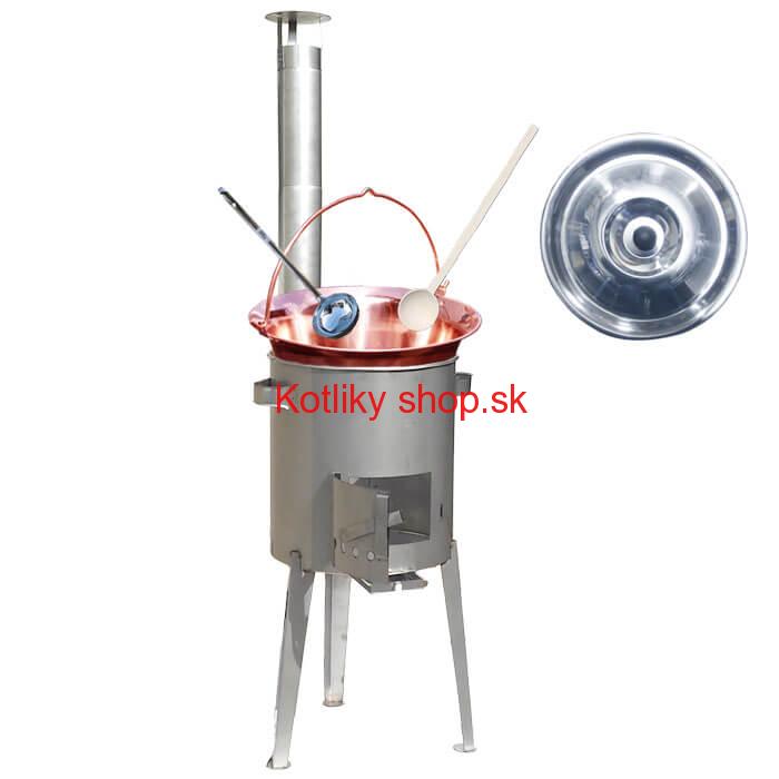 Medený kotlík 20 L (1,2 mm) + nerezová kotlina 42 cm LUXUS