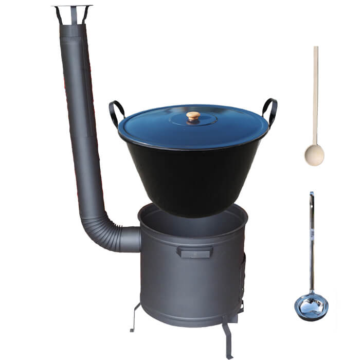 Smaltovaný kotol 80 L + žiaruvzdorná kotlina 60 cm PLUS 600
