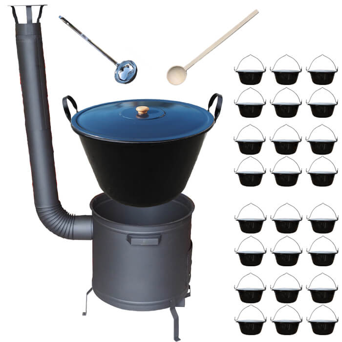 Smaltovaný kotol 80 L + servírovacie kotlíky (24 ks) PLUS 600 