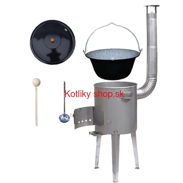 Smaltovaný kotlík 30 L (1,2 mm) + nerezová kotlina 45 cm LUXUS