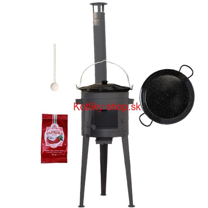 Smaltovaný kotlík 13 L + Paella smaltovaná panvica + vysoká žiaruvzdorná kotlina 36 cm PLUS 600