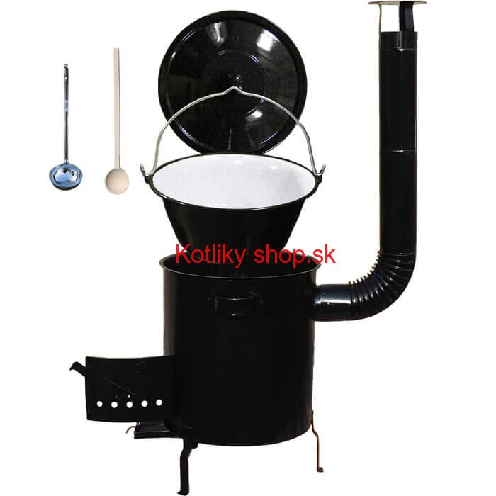 Smaltovaný kotlík 30 L (1,2 mm) + hrubostenná (1,5 mm) kovová kotlina 45 STRONG