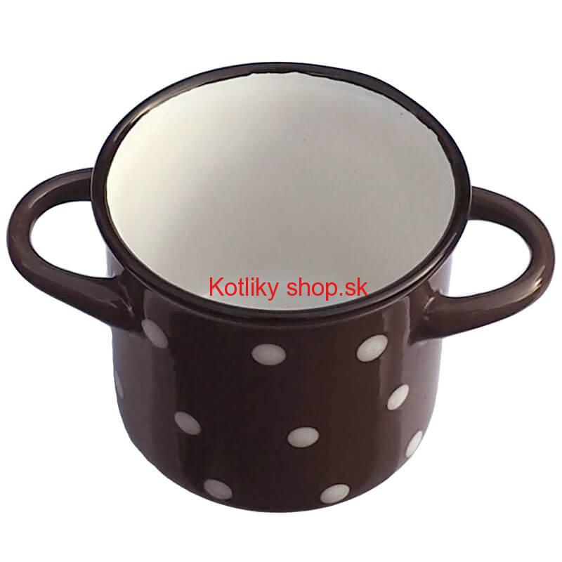 Keramický hrnček na polievku – hnedý DECOR