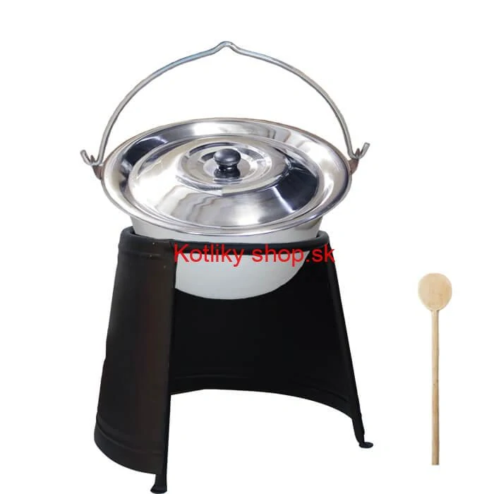 Nerezový kotlík 10 L (0,8 mm) + pokrievka + chránič plameňa