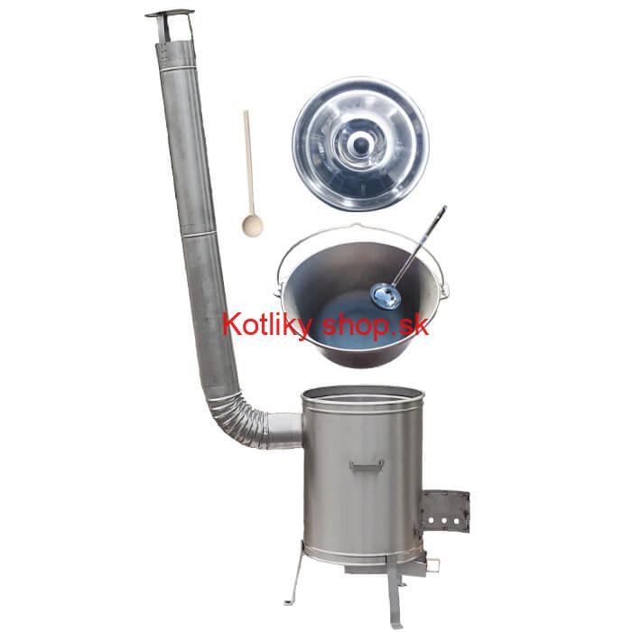 Liatinový kotlík bez povrchovej úpravy 10,8 L + Nerezová kotlina 33 LUX