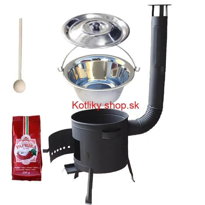 Nerezový kotlík 22 L (0,8 mm) INOX + hrubostenná (1,5 mm) žiaruvzdorná kotlina BALKY STRONG 42 PLUS 600