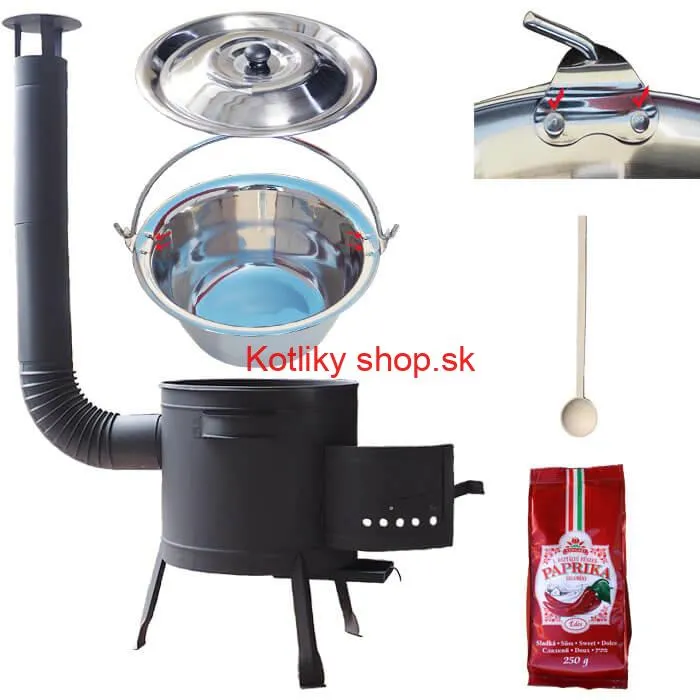 Nerezový kotlík 20 L (1,2 mm) INOX + hrubostenná (1,5 mm) žiaruvzdorná kotlina BALKY STRONG 42 PLUS 600