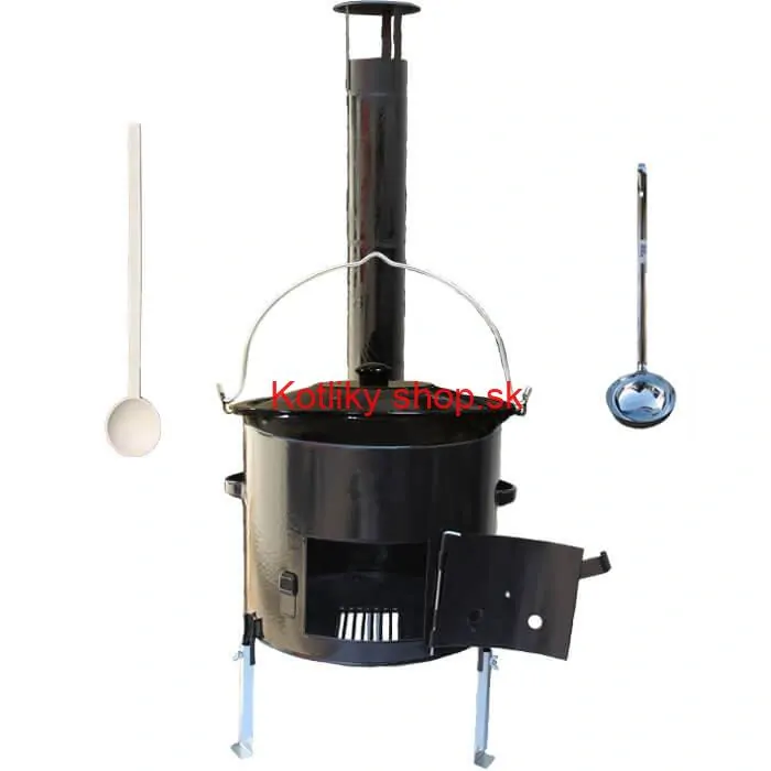Smaltovaný kotlík 30 L (1,2 mm) + smaltovaná kotlina 45 cm + vareška a naberačka Easy party