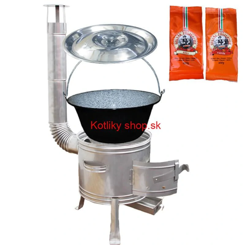 Smaltovaný kotlík 22 L + Nerezová kotlina 42 INOX + paprikové korenie na guláš - MIX 100 g