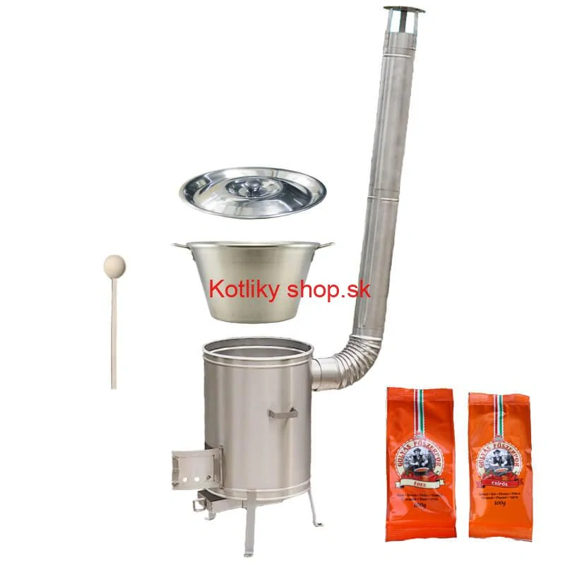 Nerezový kotol 40 L + nerezová kotlina 45 cm LUX + paprikové korenie na guláš