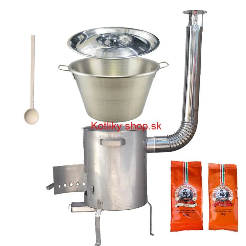 Nerezový kotol 40 L + nerezová kotlina 45 cm 1,5 mm STRONG EXCLUSIVE, + paprikové korenie na guláš