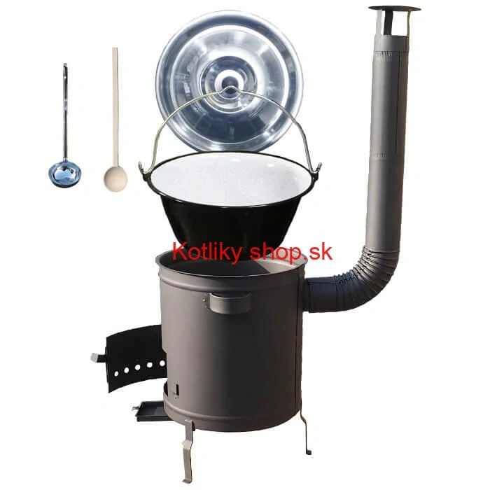 Smaltovaný kotlík 16 L (1,2 mm) + hrubostenná (1,5 mm) a žiaruvzdorná kotlina 39 PLUS 600