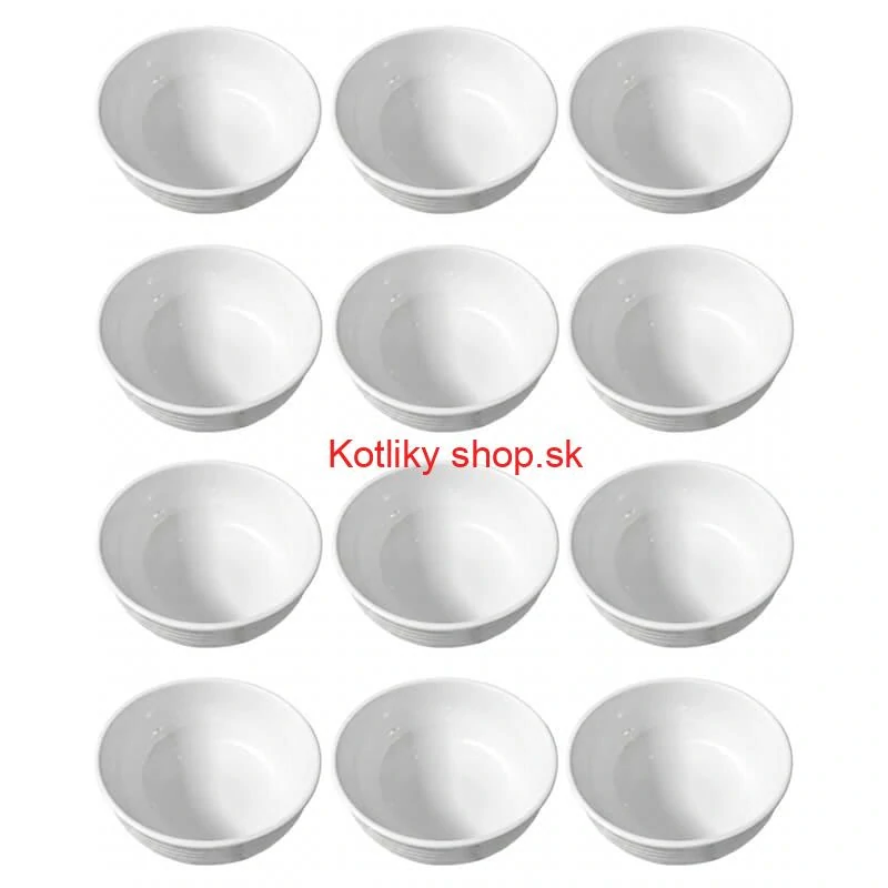 Set 12 ks: Prémiové biele misky s kamennou štruktúrou (750 ml)