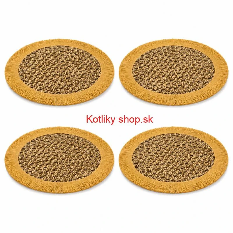 Prírodné podložky pod tanier so strapcami 37 cm, 4 ks