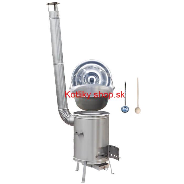 Nerezový kotlík 20 L (1,5 mm) + nerezová kotlina 42 cm + vareška a naberačka LUX