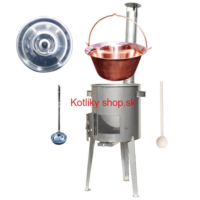 Medený kotlík 14 L (1,2 mm) + nerezová kotlina 36 cm LUXUS