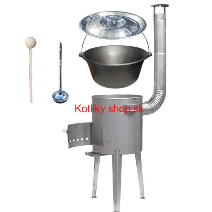 Liatinový kotlík 16 L (1 cm) + nerezová kotlina 36 cm LUXUS