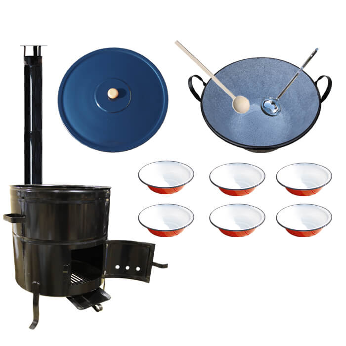 Smaltovaný kotol 60 L + smaltované taniere BIG PARTY