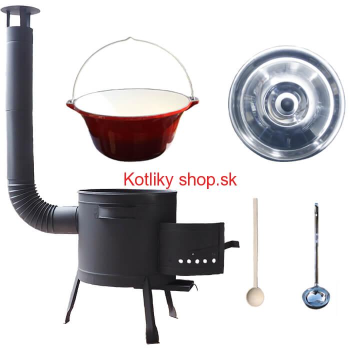 Liatinový kotlík so smaltovanou úpravou 16 L + nízka kotlina 36 PLUS 600