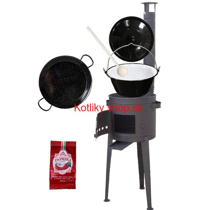 Smaltovaný kotlík 13 L + Paella smaltovaná panvica + vysoká žiaruvzdorná kotlina 36 cm PLUS 600