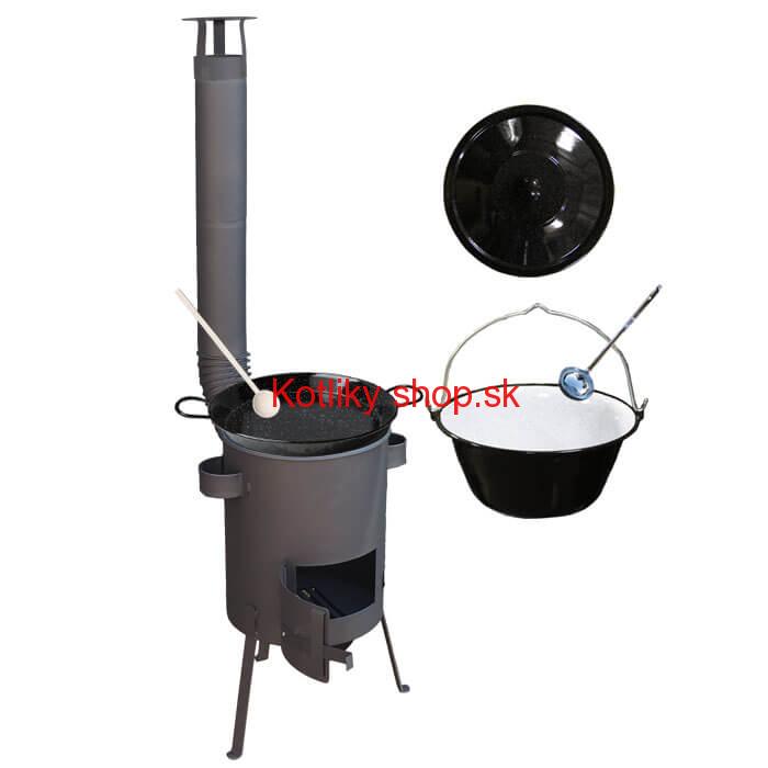 Smaltovaný kotlík 20 L + Paella smaltovaná panvica 46 cm + žiaruvzdorná kotlina 42 PLUS 600 4 MM