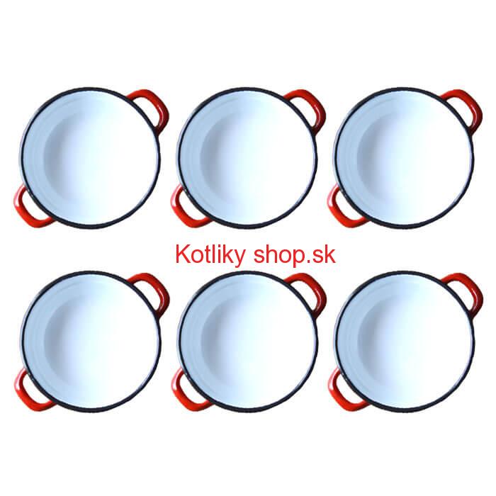 Súprava smaltovaných selských misiek 16 cm 6 ks