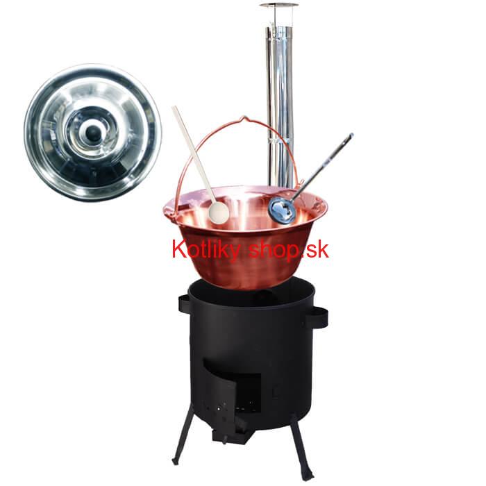 Medený kotlík 20 L (1,2 mm) + žiaruvzdorná kotlina (1 mm) 42 PLUS 600