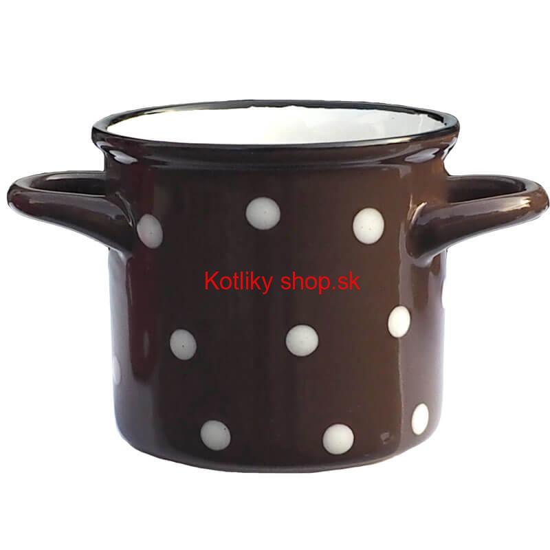 Keramický hrnček na polievku – hnedý DECOR