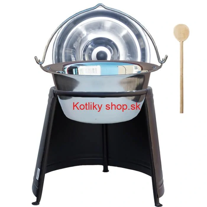 Nerezový kotlík 10 L (0,8 mm) + pokrievka + chránič plameňa
