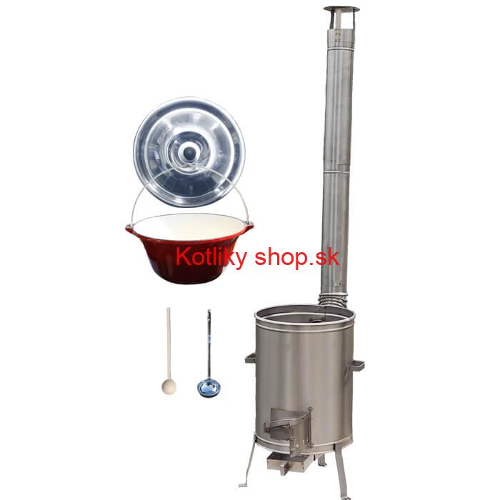 Liatinový kotlík so smaltovanou úpravou 10,8 L + Nerezová kotlina 33 LUX