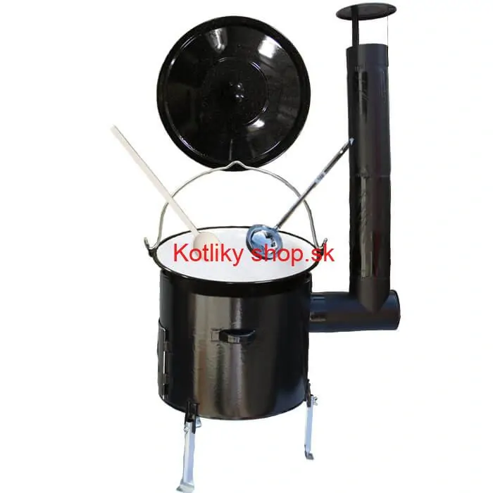 Smaltovaný kotlík 30 L (1,2 mm) + smaltovaná kotlina 45 cm + vareška a naberačka Easy party