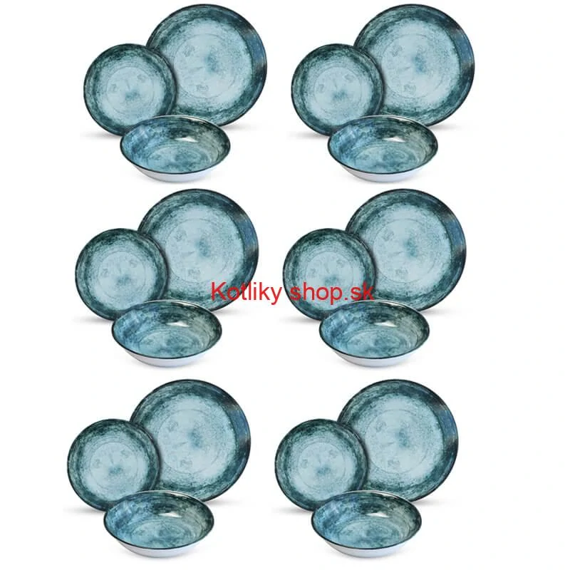 Súprava keramických tanierov 18 ks BLUE