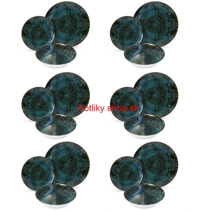 Súprava keramických tanierov 18 ks BLACK