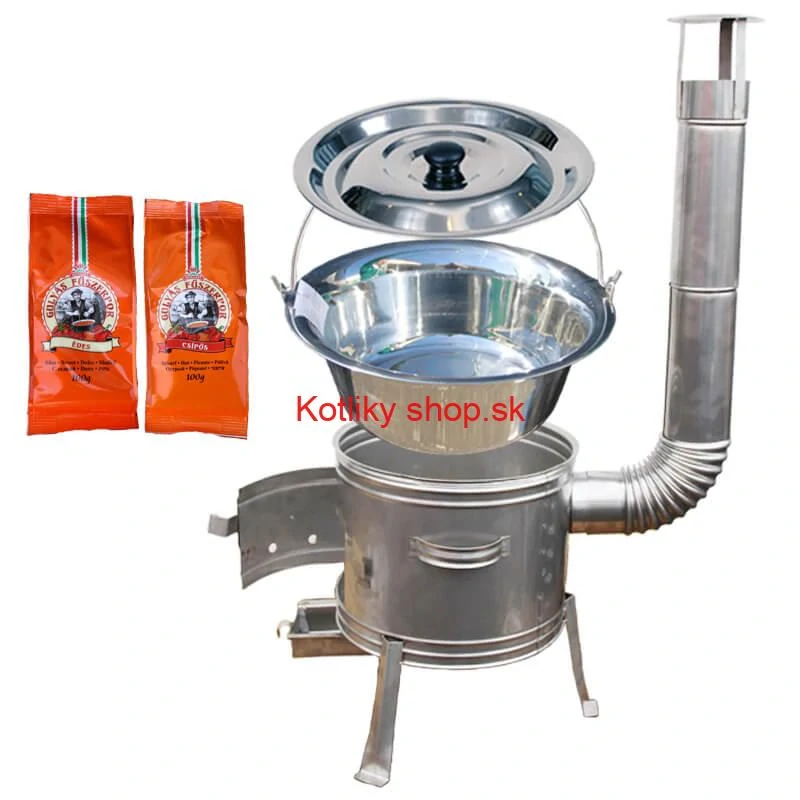 Nerezový kotlík 20 L (1,2 mm) INOX + Nerezová kotlina 42 INOX + paprikové korenie na guláš - MIX 100 g