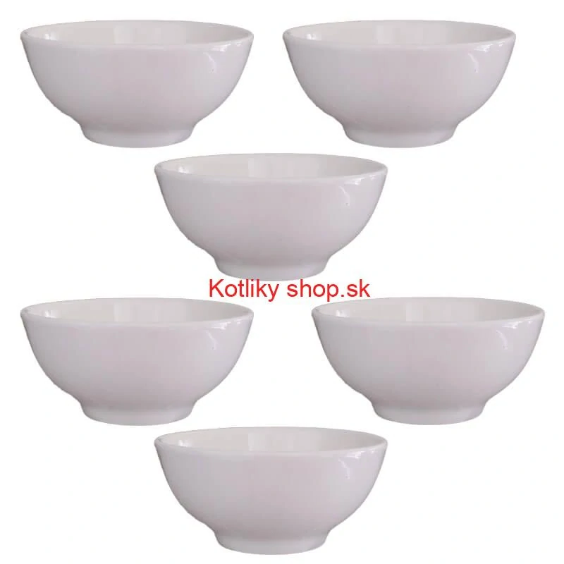 Keramické misky na servírovanie gulášu 15 cm 6 ks biele