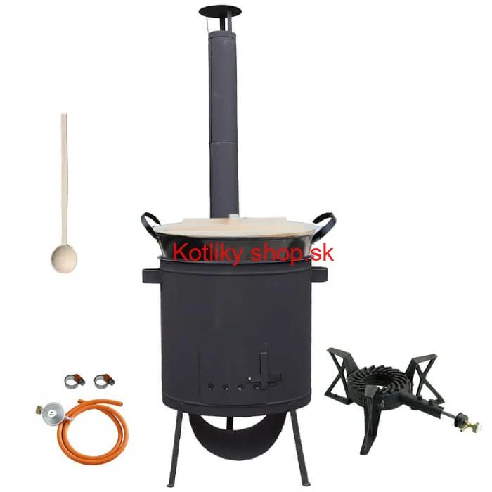 Zabíjačkový smaltovaný kotol 100 L, žiaruvzdorná kotlina 42 PLUS 600 4 MM, horák 7 kW + varecha