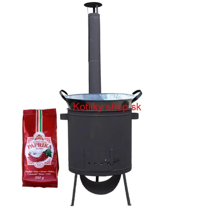 Zabíjačkový smaltovaný kotol 100 L, žiaruvzdorná kotlina 42 PLUS 600 4 MM + sladká paprika GURMÁN 250 g